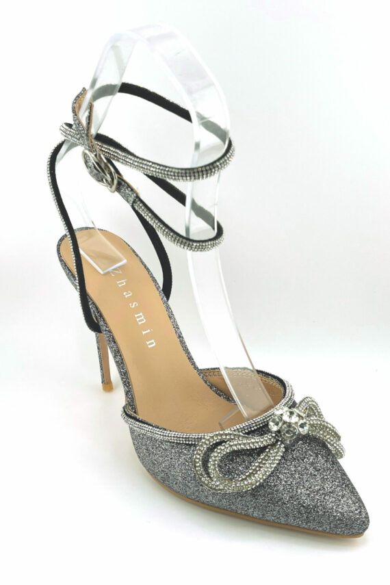 Графітові Туфлі Каблук "Графітовий Блиск" 23602