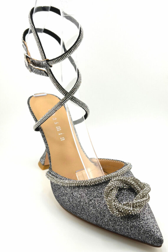 Графітові Туфлі Каблук "Срібний Блиск" 23601