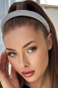 Сріблястий Обруч "Сяйво Страз" Біжутерія 23520