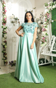 Вечірня сукня Атлас Паєтка 8052 М'ята