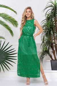 Літня Сукня Льон Органза 20091 Зелена