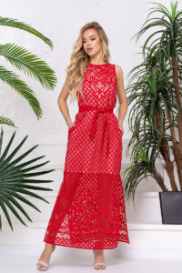 Літня Сукня Льон Органза 20091 Червона