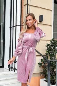 Коктейльна Сукня Оксамит Паєтка 21162 Фрезова