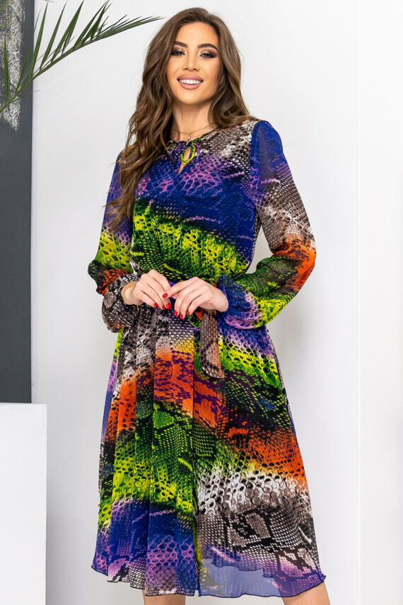 Літня Сукня Шифон Принт 22015 Фіолетова