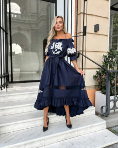 Літня Сукня Коттон Асиметрія 20149 Синя