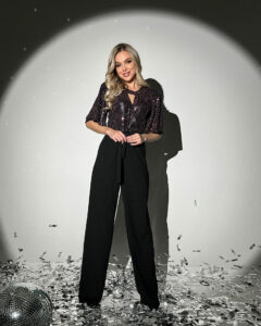 Комбінезон Ошатний Паєтка 9224 Чорний Рожевий