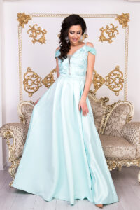 Вечірня сукня Атлас Максі 9008 М'ята