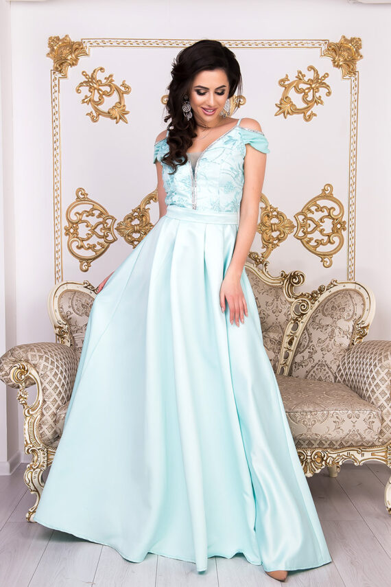 Вечірня сукня Атлас Максі 9008 М'ята