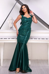 Вечірня Сукня Вишивка Паєтка 9014 Зелена