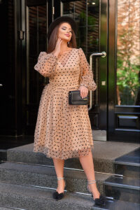 Коктейльне плаття 23065 Бежевий