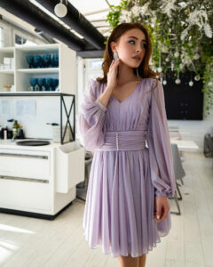 Коктейльна Сукня Шифон Випускної 23013 Лавандова