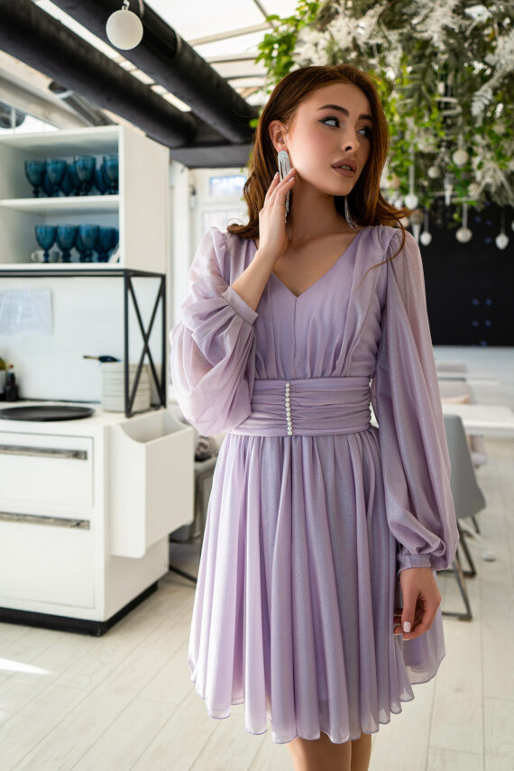 Коктейльна Сукня Шифон Випускної 23013 Лавандова