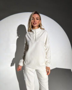 Спортивний Костюм М'який Фліс D3114 Молочний