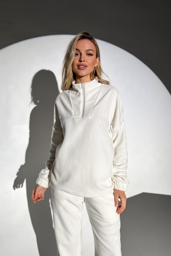 Спортивний Костюм М'який Фліс D3114 Молочний