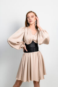 Корсет Екошкіра "Силует Рішучості" 23020 Чорний