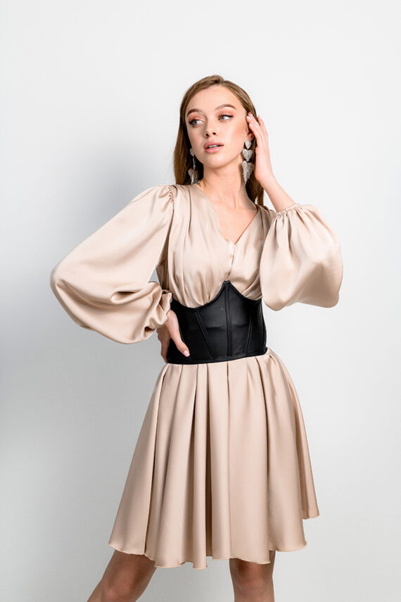 Корсет Екошкіра "Силует Рішучості" 23020 Чорний