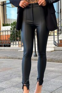 Штани "Міський Шик" Екошкіра 23447 Чорні