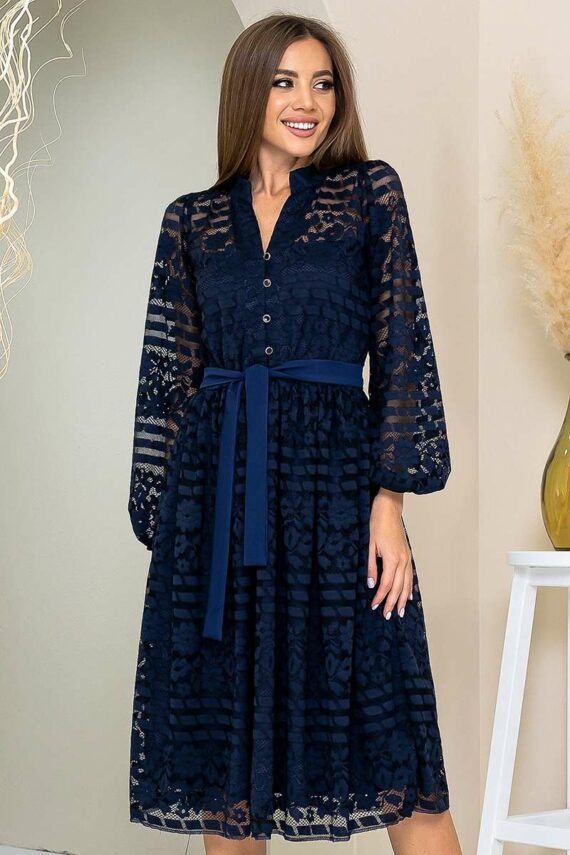 Літня Сукня Ажурний Гіпюр 21124 Синя