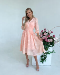 Коктейльна Сукня "Elegant Charm" 22024 Персикова