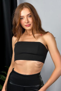 Топ Elegant Sleek Crop 22058 Чорний