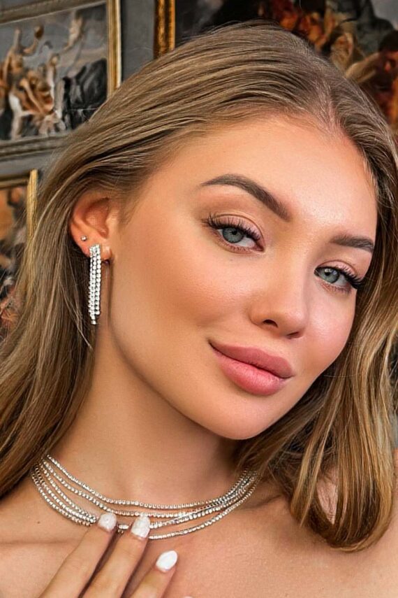 Кольє Сережки "Каскад Світу" 23523 Сріблясте