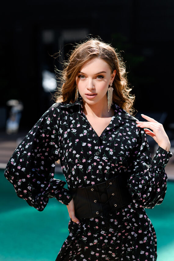 Літня Сукня Софт Принт 23022 Чорна