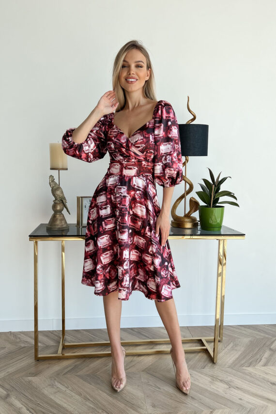 Літня сукня Атлас Шовк 22023 Бордова