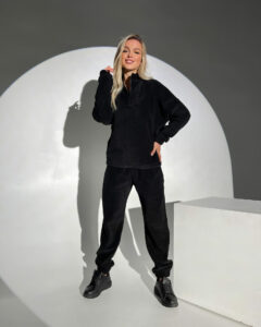 Спортивний Костюм М'який Фліс D3114 Чорний