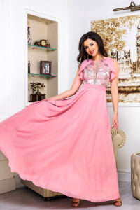 Вечірня Сукня Атлас Шифон 9076 Фрезова