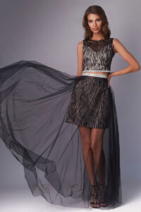 Вечірня Сукня Двійка Максі 20046 Чорна