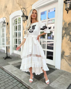 Літня Сукня Коттон Асиметрія 20149 Молочна