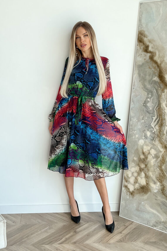 Літня Сукня Шифон Принт 22015 Червона