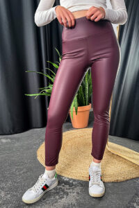 Легінси Екошкіра на Флісі 22090 Бордові