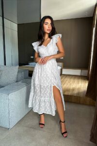 Літня Сукня Батист Вишивка 23037 Біла