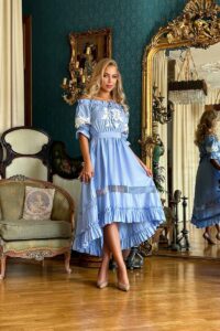 Літня Сукня Коттон Асиметрія 20149 Блакитна