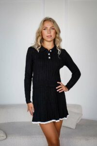 Костюм Зі Спідницею В'язаний 24502 Чорний